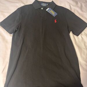 Ralph Lauren Men's Polo Shirt in Black with Red Logo